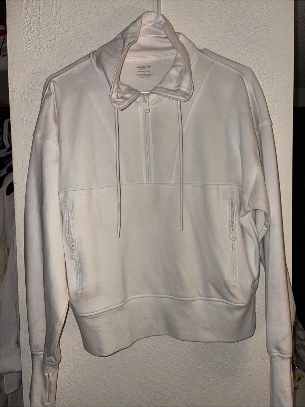 Old Navy women’s White Quarterzip Sweatshirt